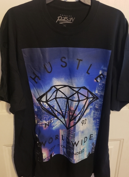 Popular Poison Hustle Worldwide T-Shirt Men's 2XL - Picture 1 of 2